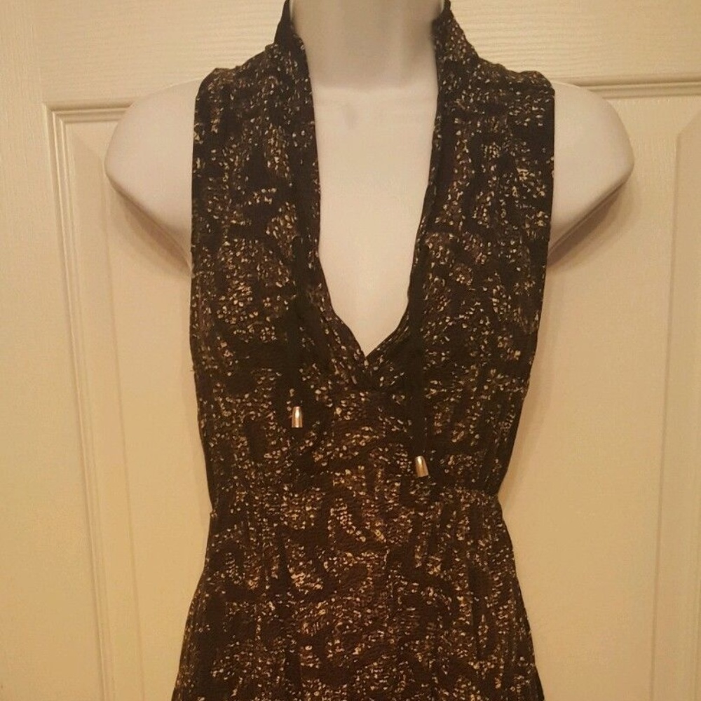 Papillion Black Patterned Dress Size S